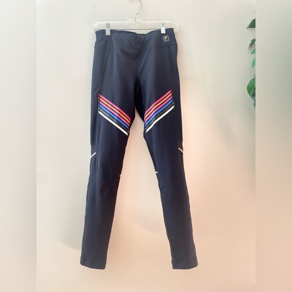 Fila Black Leggings with Multicolor Stripes - Picture 5 of 5